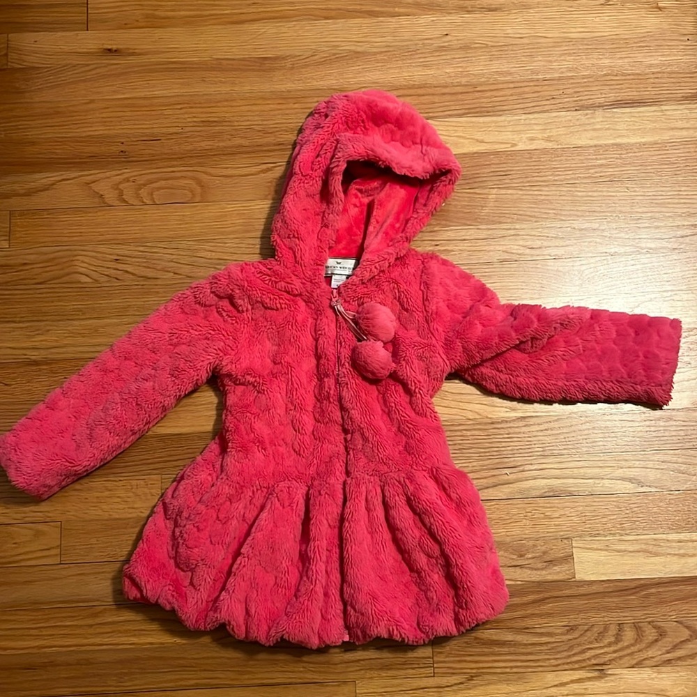 American Widgeon Hot Pink Plush Hooded Jacket Size 6X Excellent Condition